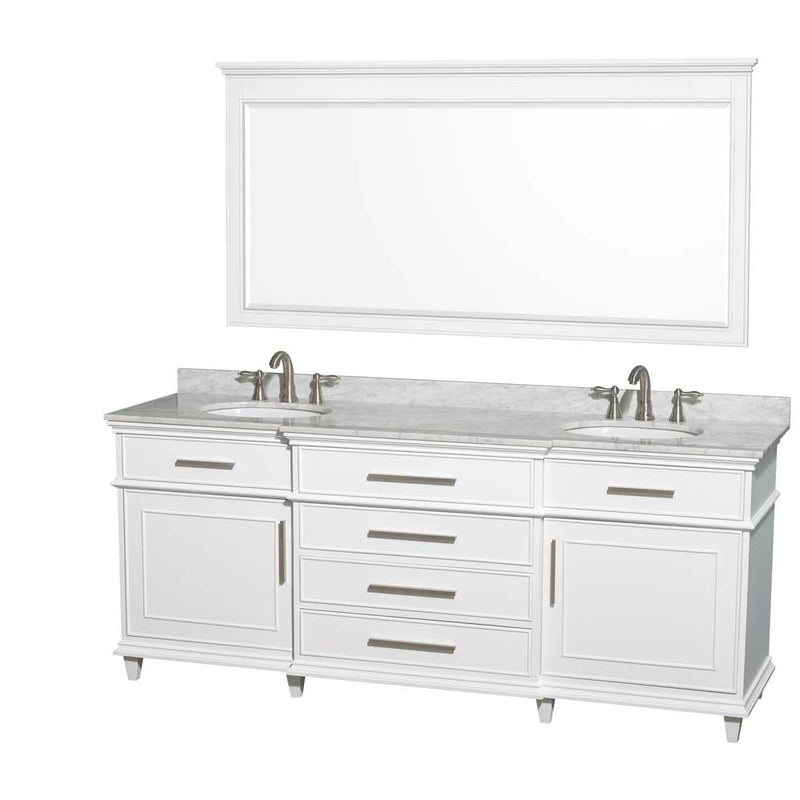 Berkeley 80 Inch Double Bathroom Vanity in White - 10
