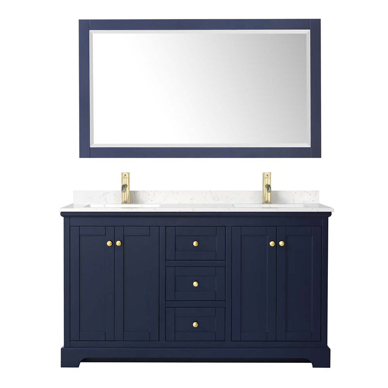 Avery 60 Inch Double Bathroom Vanity in Dark Blue - 9