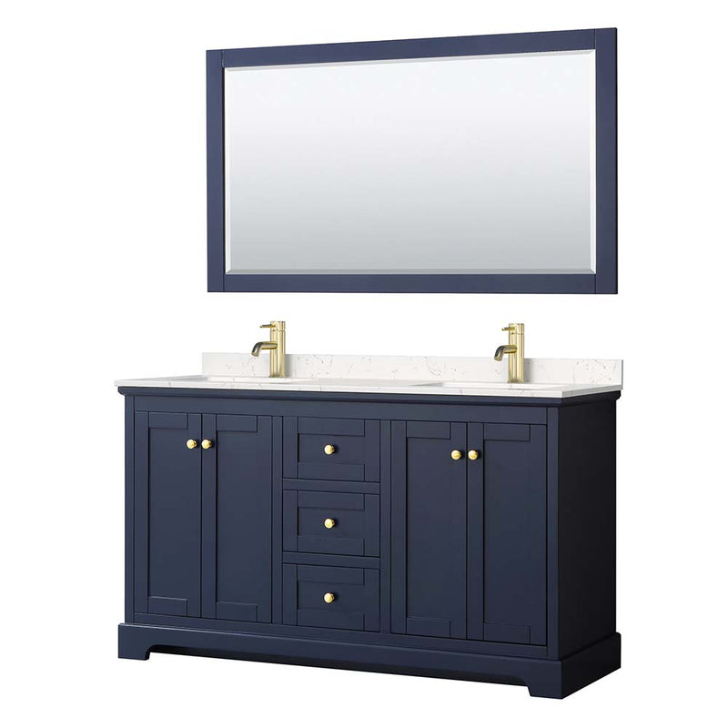 Avery 60 Inch Double Bathroom Vanity in Dark Blue - 8