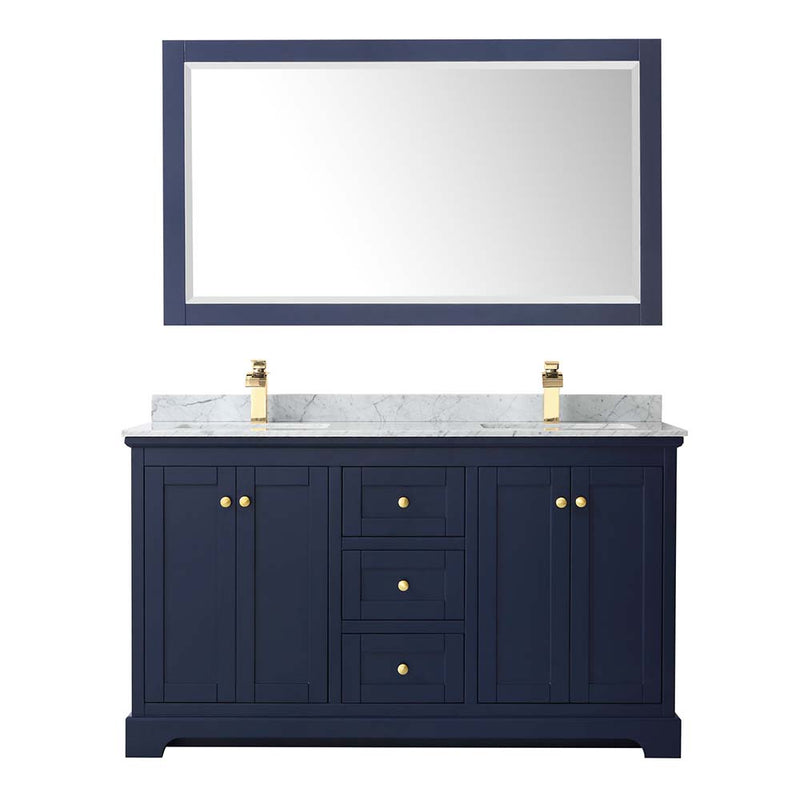 Avery 60 Inch Double Bathroom Vanity in Dark Blue - 25
