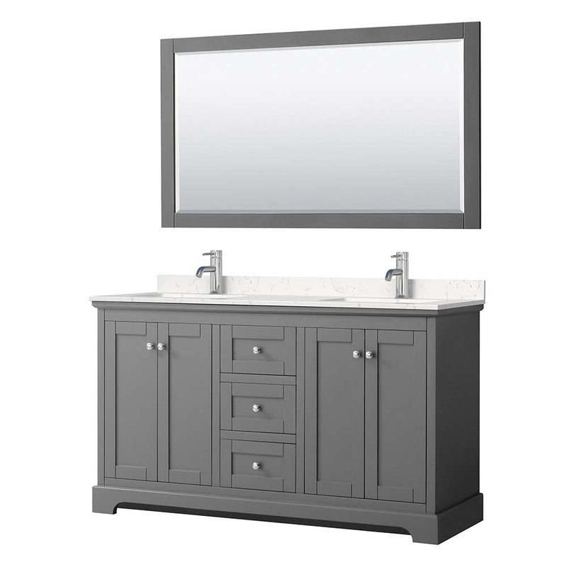 Avery 60 Inch Double Bathroom Vanity in Dark Gray - 8