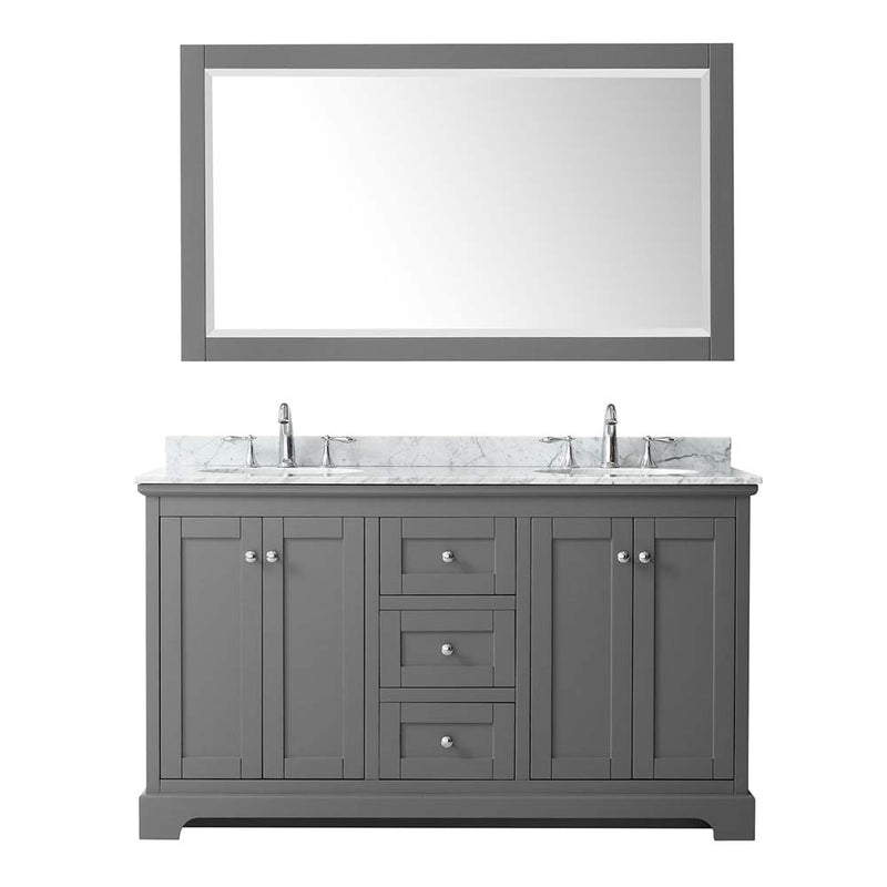 Avery 60 Inch Double Bathroom Vanity in Dark Gray - 18