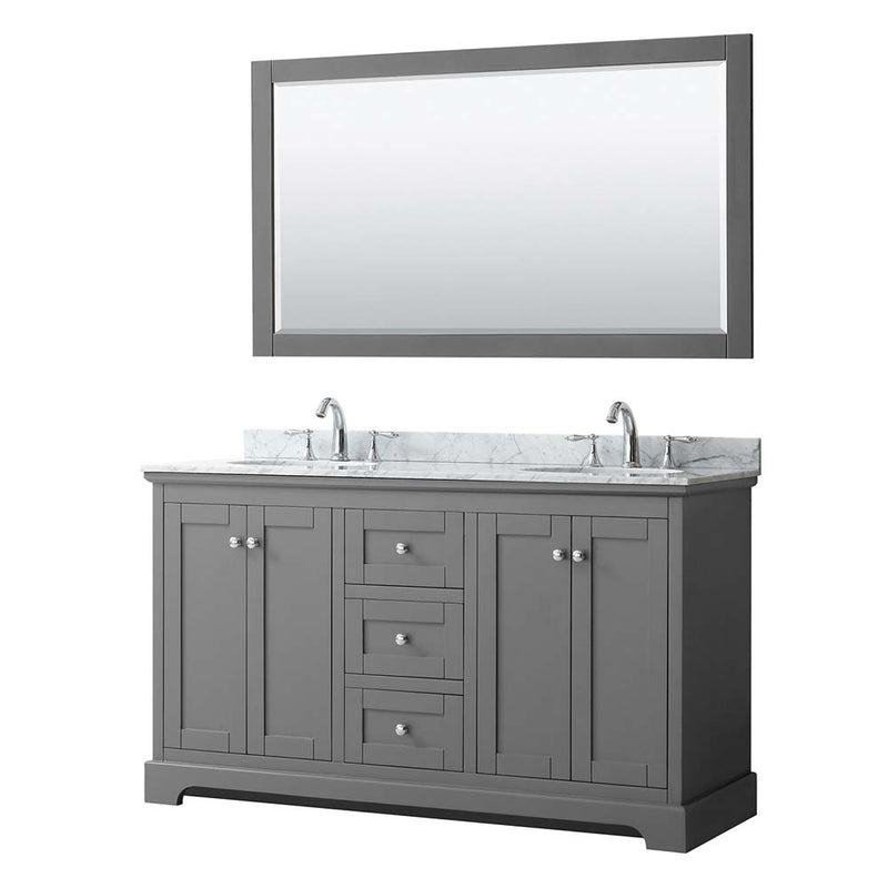 Avery 60 Inch Double Bathroom Vanity in Dark Gray - 16