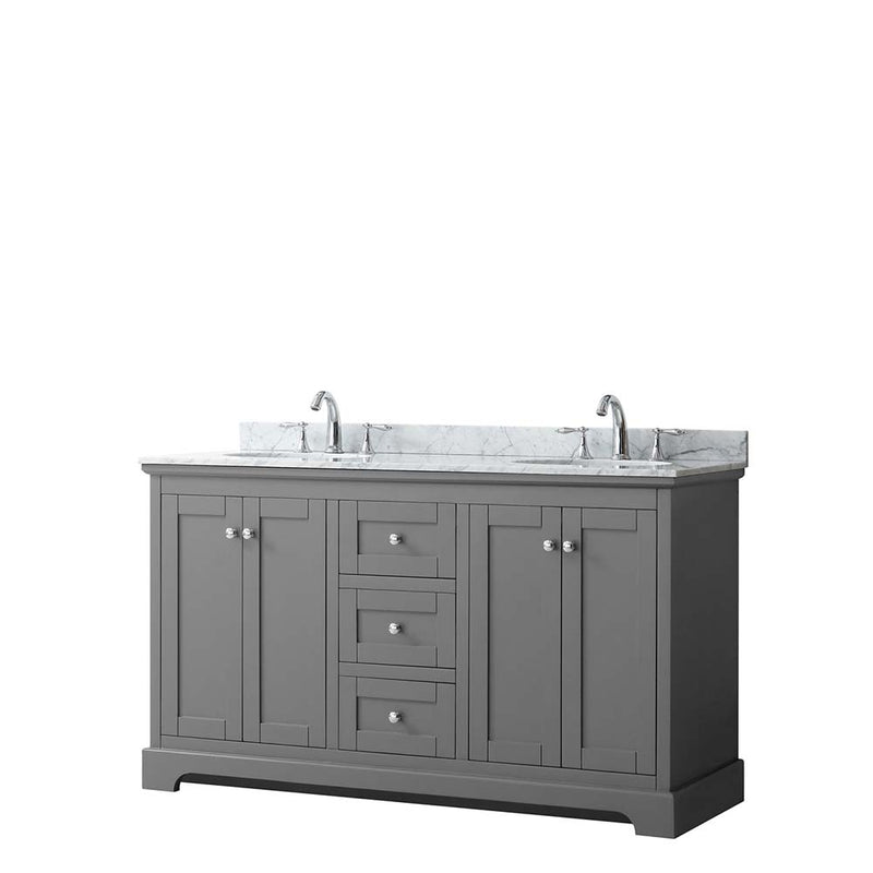 Avery 60 Inch Double Bathroom Vanity in Dark Gray - 13