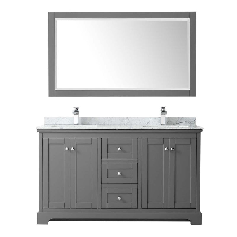 Avery 60 Inch Double Bathroom Vanity in Dark Gray - 25