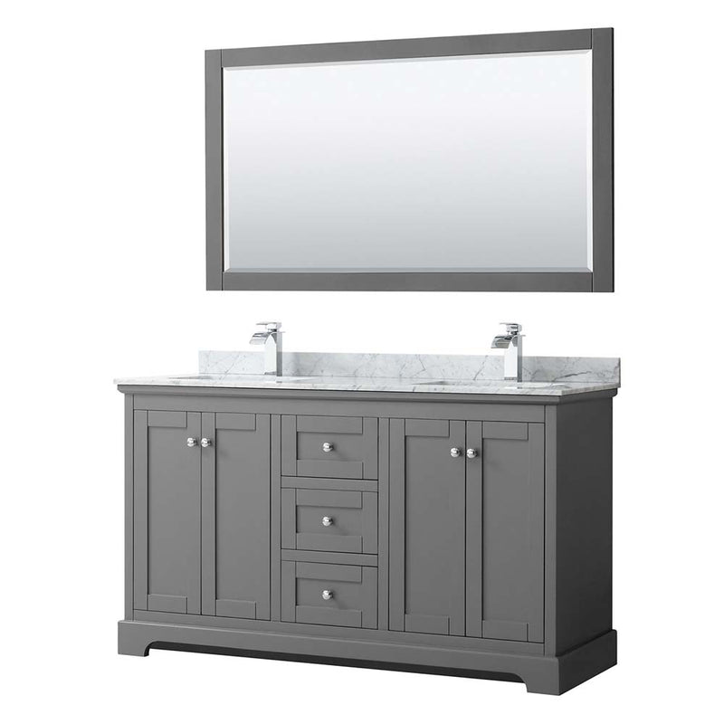 Avery 60 Inch Double Bathroom Vanity in Dark Gray - 23