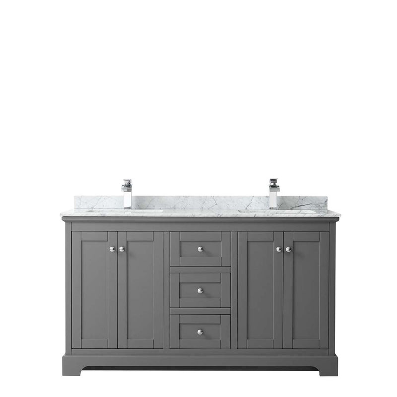 Avery 60 Inch Double Bathroom Vanity in Dark Gray - 22