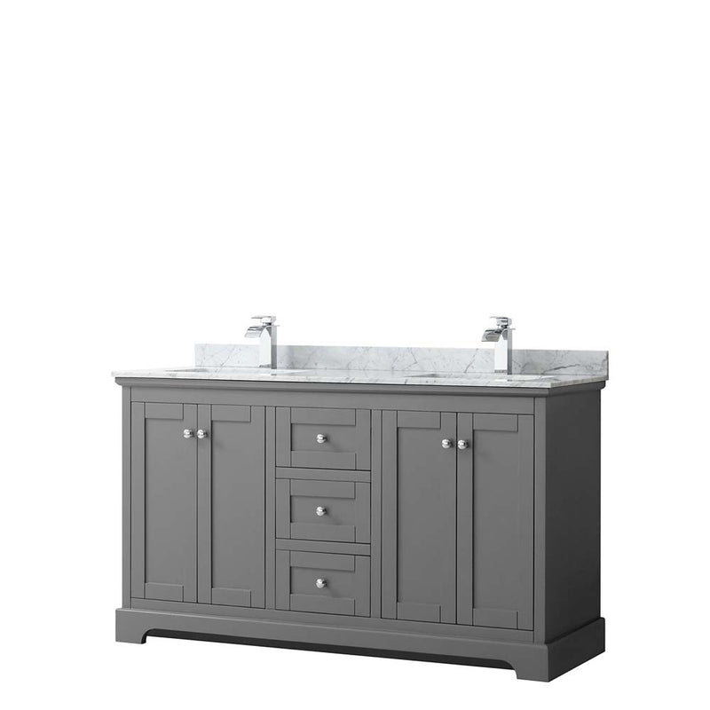 Avery 60 Inch Double Bathroom Vanity in Dark Gray - 20