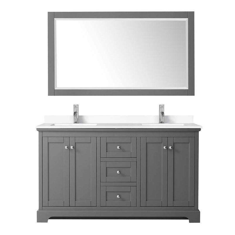 Avery 60 Inch Double Bathroom Vanity in Dark Gray - 32