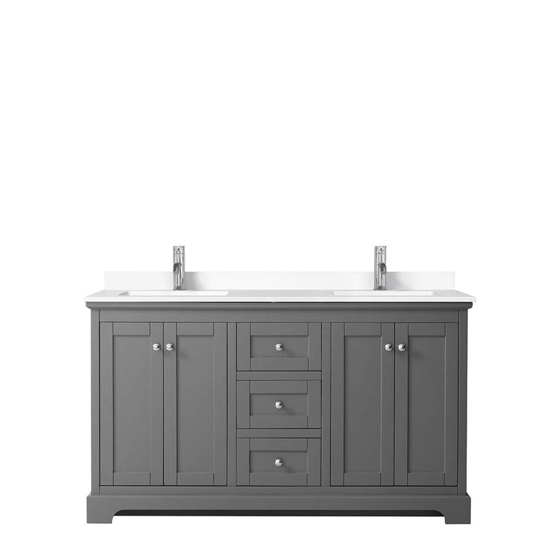 Avery 60 Inch Double Bathroom Vanity in Dark Gray - 28