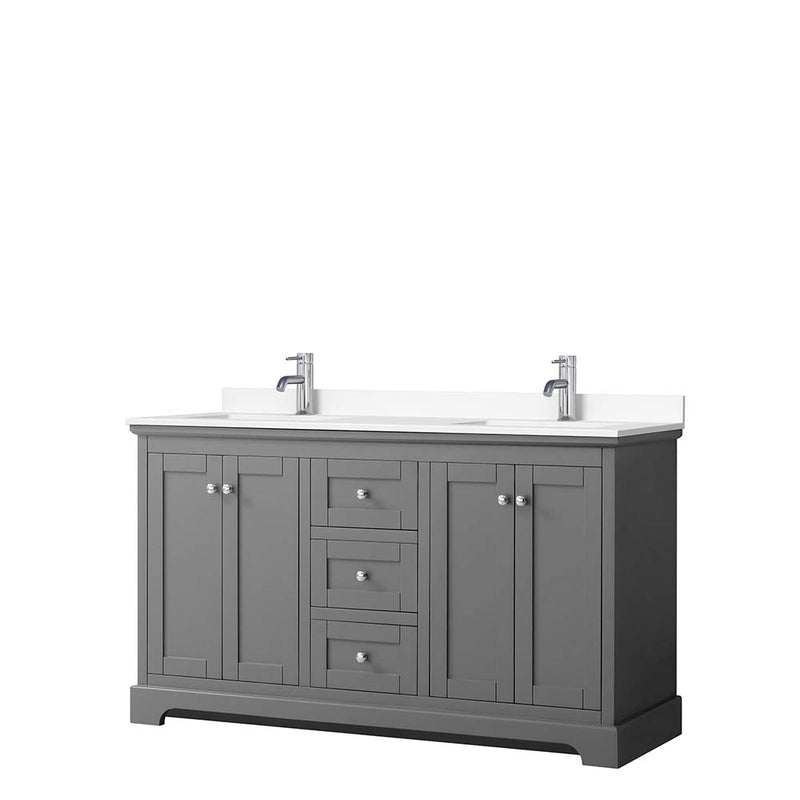 Avery 60 Inch Double Bathroom Vanity in Dark Gray - 27