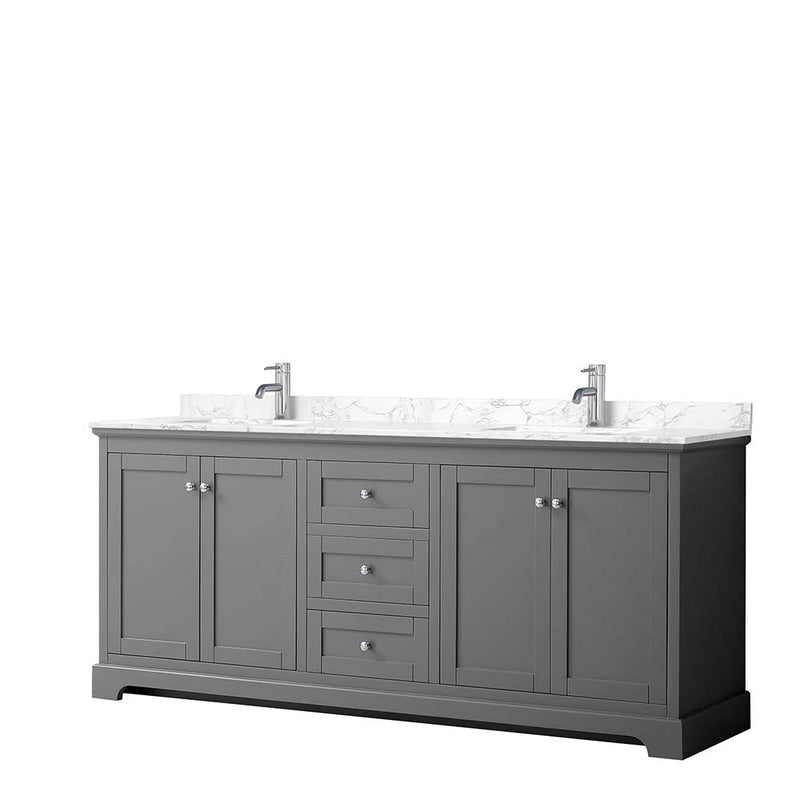 Avery 80 Inch Double Bathroom Vanity in Dark Gray - 4
