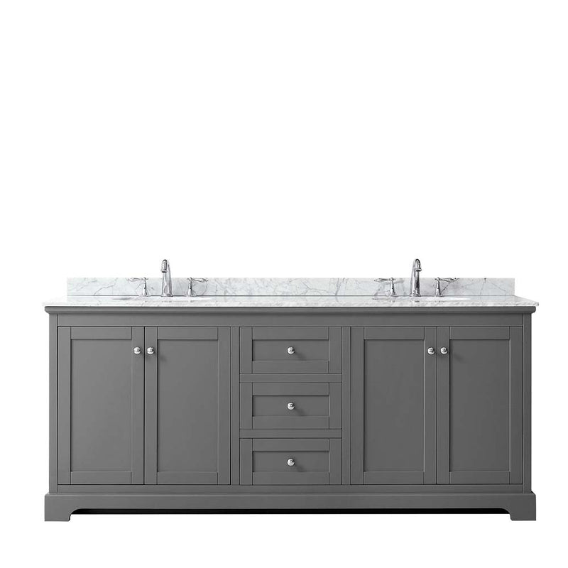 Avery 80 Inch Double Bathroom Vanity in Dark Gray - 24