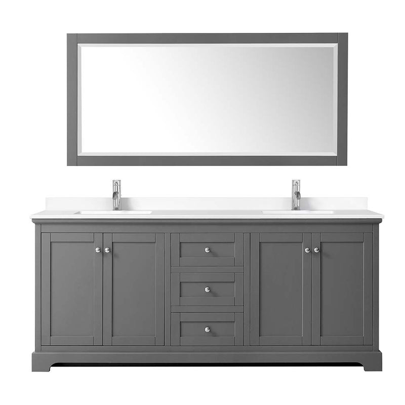 Avery 80 Inch Double Bathroom Vanity in Dark Gray - 41