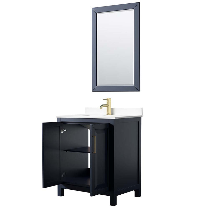 Daria 30 Inch Single Bathroom Vanity in Dark Blue - 42