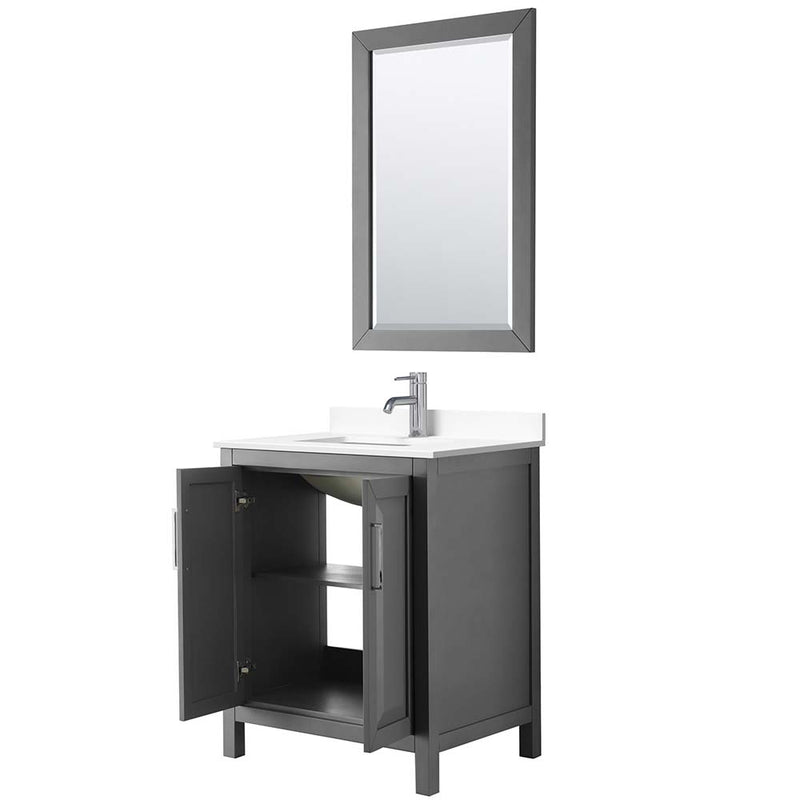 Daria 30 Inch Single Bathroom Vanity in Dark Gray - 45