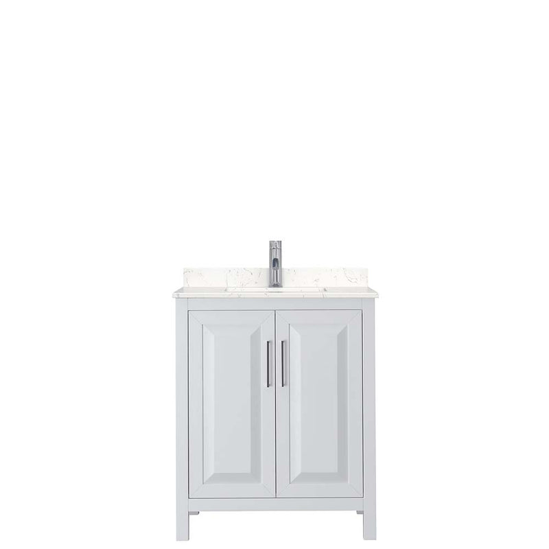 Daria 30 Inch Single Bathroom Vanity in White - Polished Chrome Trim - 10