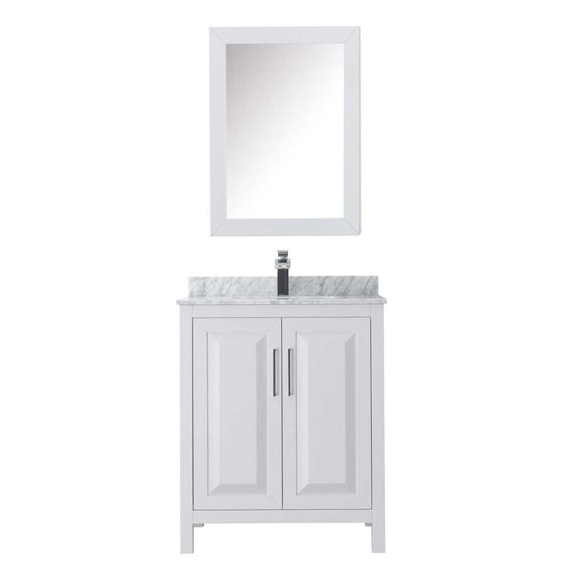Daria 30 Inch Single Bathroom Vanity in White - Polished Chrome Trim - 34