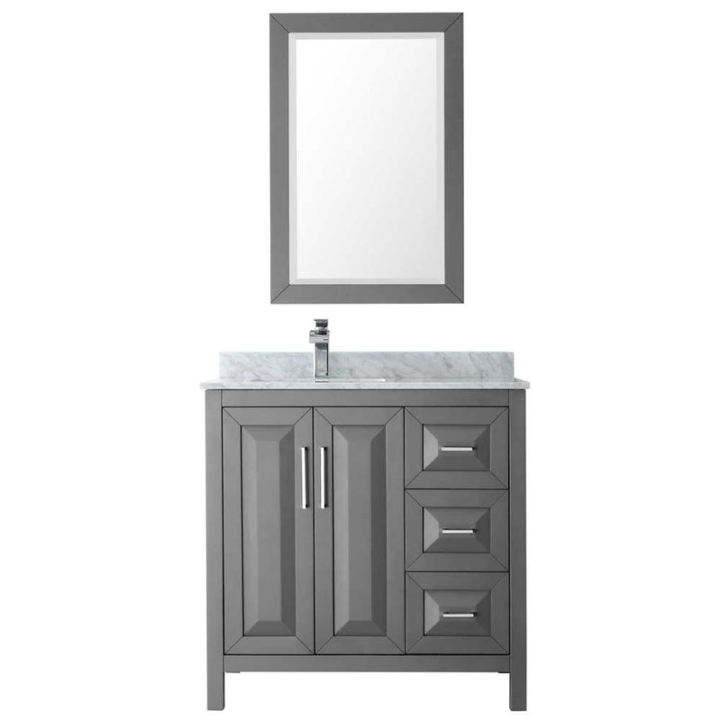 Daria 36 Inch Single Bathroom Vanity in Dark Gray - 14