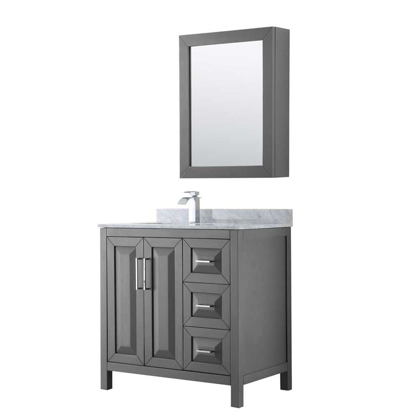 Daria 36 Inch Single Bathroom Vanity in Dark Gray - 17