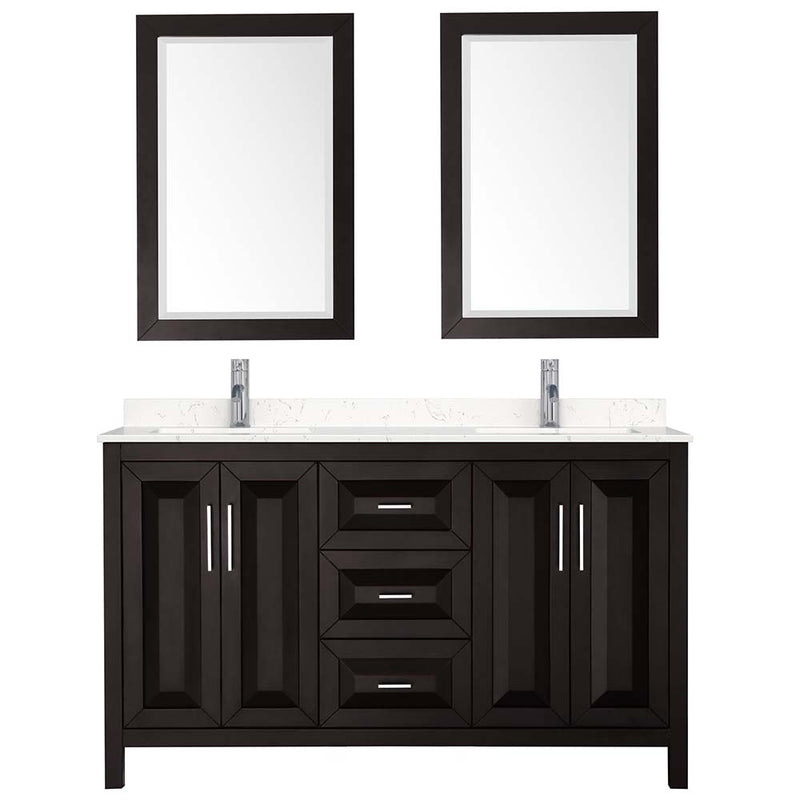 Daria 60 Inch Double Bathroom Vanity in Dark Espresso - 16