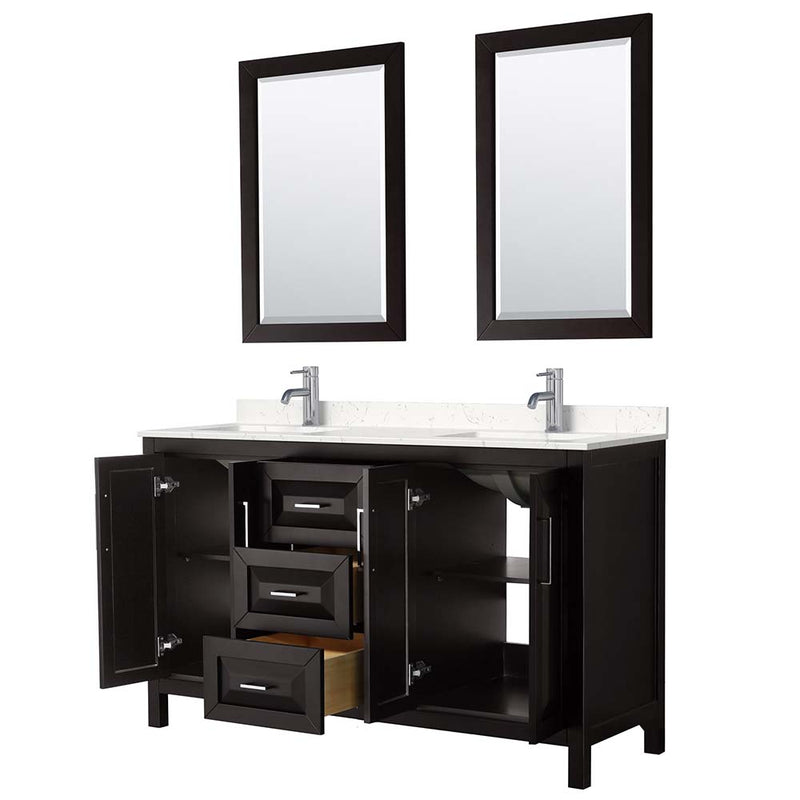 Daria 60 Inch Double Bathroom Vanity in Dark Espresso - 15
