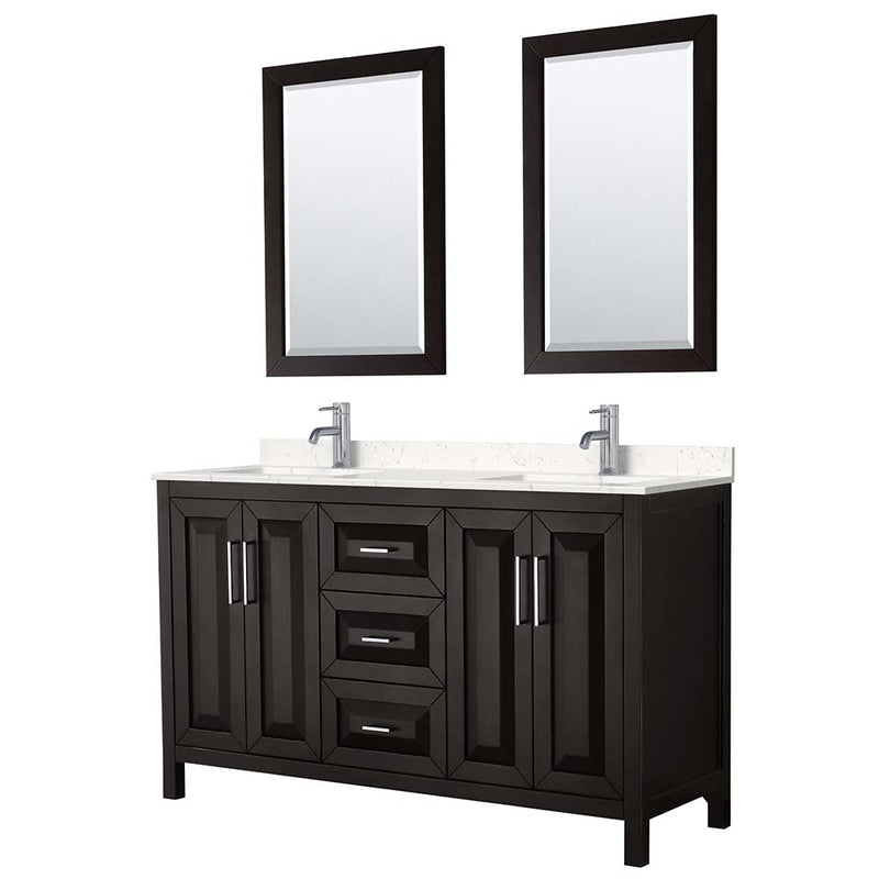 Daria 60 Inch Double Bathroom Vanity in Dark Espresso - 14