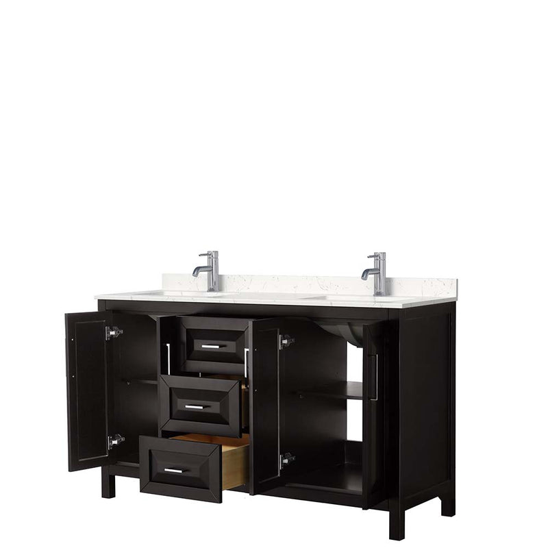 Daria 60 Inch Double Bathroom Vanity in Dark Espresso - 11