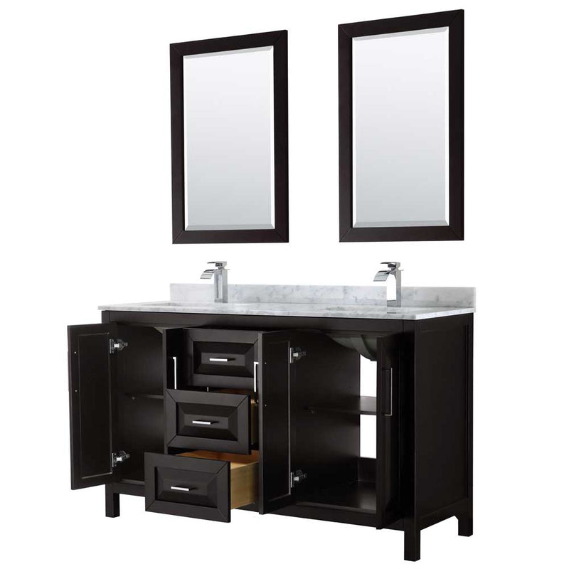 Daria 60 Inch Double Bathroom Vanity in Dark Espresso - 35