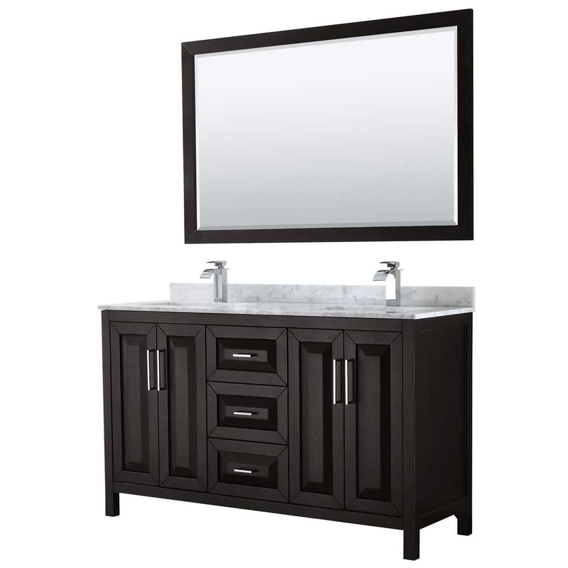 Daria 60 Inch Double Bathroom Vanity in Dark Espresso - 39
