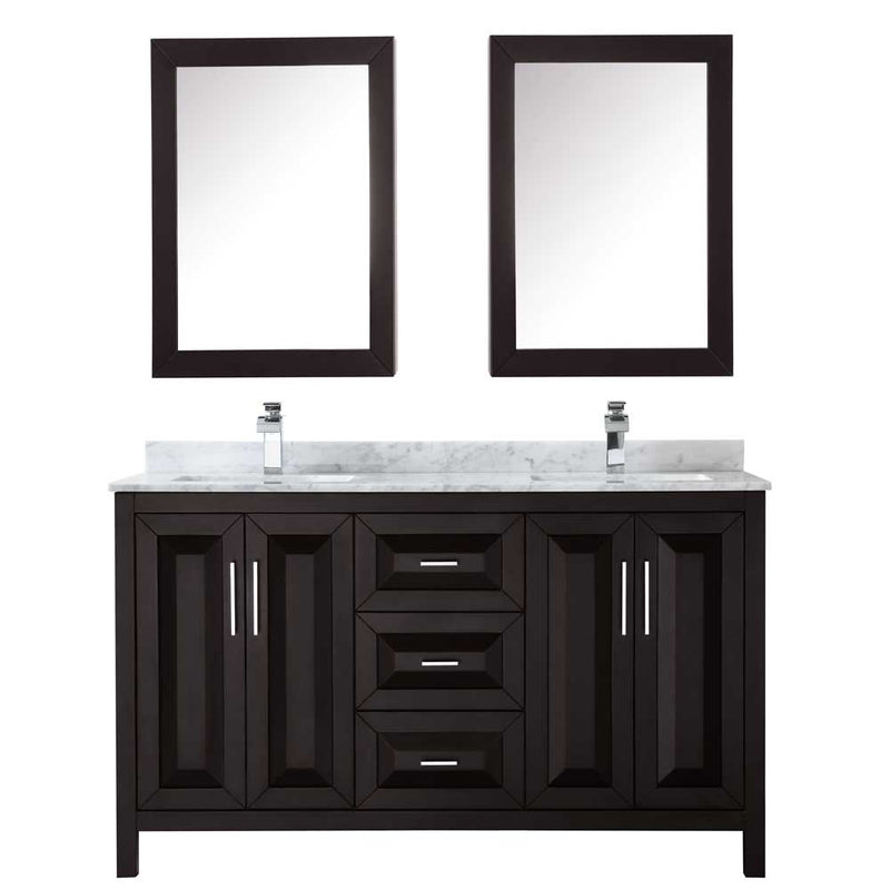 Daria 60 Inch Double Bathroom Vanity in Dark Espresso - 46