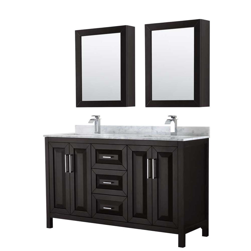 Daria 60 Inch Double Bathroom Vanity in Dark Espresso - 44