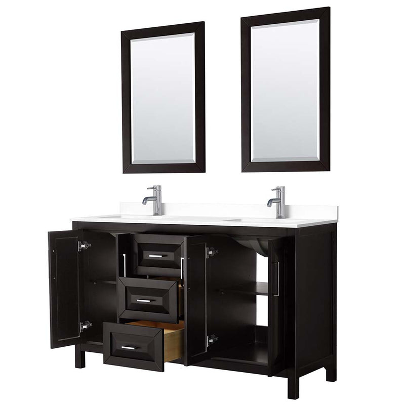 Daria 60 Inch Double Bathroom Vanity in Dark Espresso - 57