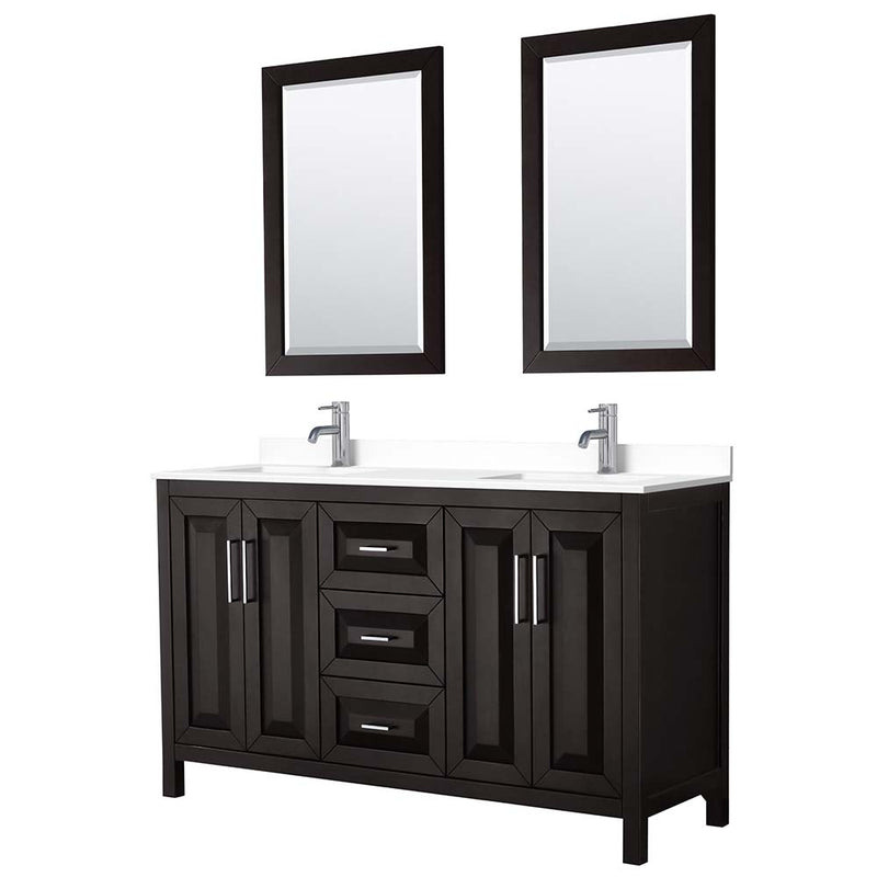 Daria 60 Inch Double Bathroom Vanity in Dark Espresso - 56