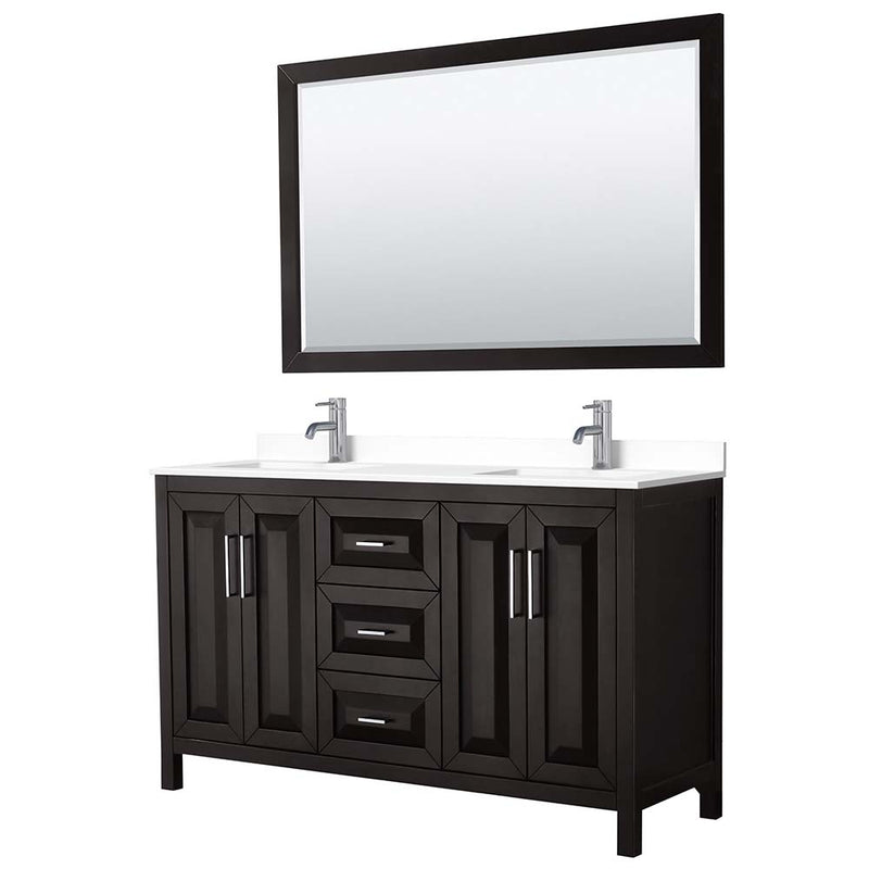 Daria 60 Inch Double Bathroom Vanity in Dark Espresso - 61