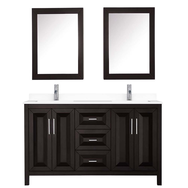 Daria 60 Inch Double Bathroom Vanity in Dark Espresso - 68