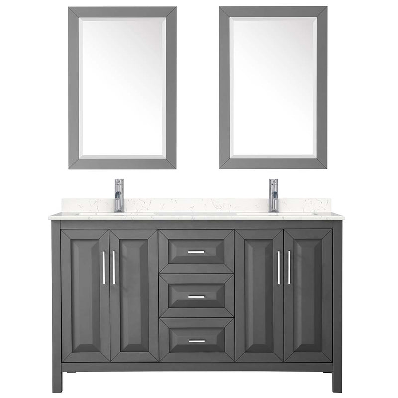 Daria 60 Inch Double Bathroom Vanity in Dark Gray - 16