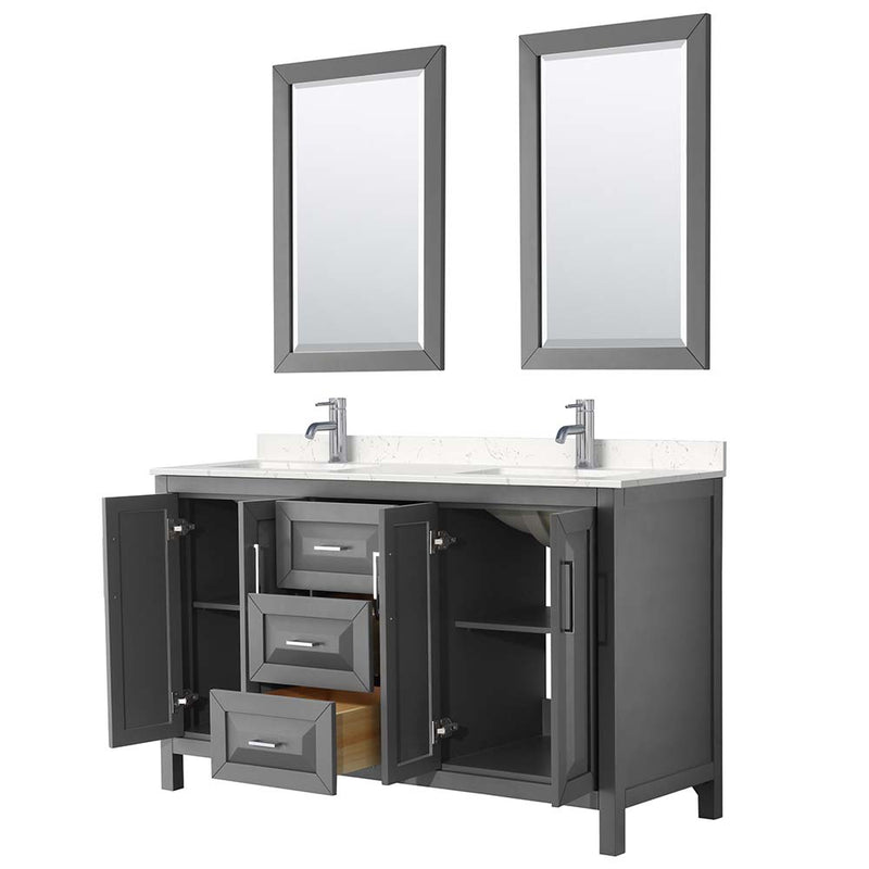 Daria 60 Inch Double Bathroom Vanity in Dark Gray - 15