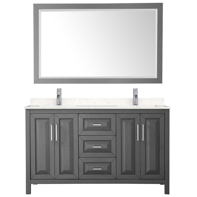 Daria 60 Inch Double Bathroom Vanity in Dark Gray - 21