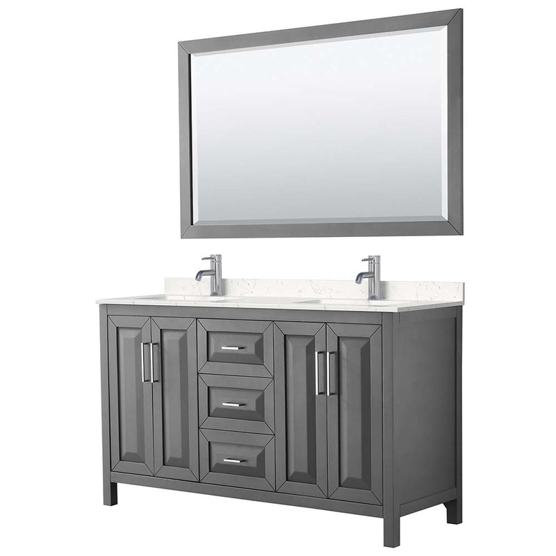 Daria 60 Inch Double Bathroom Vanity in Dark Gray - 19