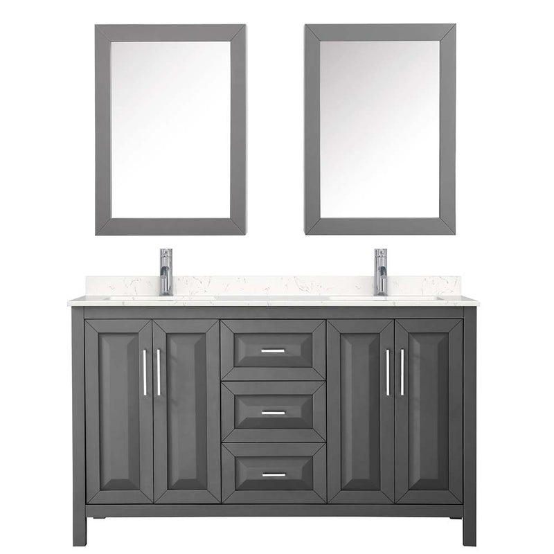 Daria 60 Inch Double Bathroom Vanity in Dark Gray - 26