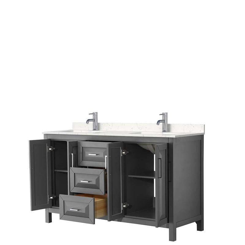 Daria 60 Inch Double Bathroom Vanity in Dark Gray - 11