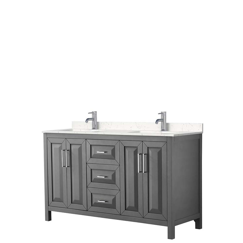 Daria 60 Inch Double Bathroom Vanity in Dark Gray - 10