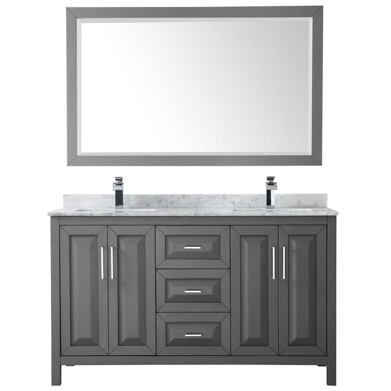 Daria 60 Inch Double Bathroom Vanity in Dark Gray - 41