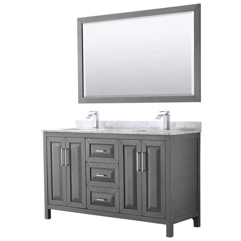 Daria 60 Inch Double Bathroom Vanity in Dark Gray - 39