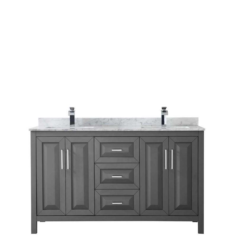 Daria 60 Inch Double Bathroom Vanity in Dark Gray - 32