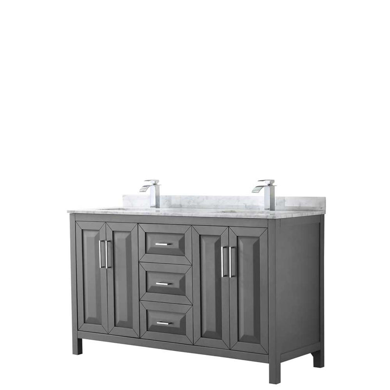 Daria 60 Inch Double Bathroom Vanity in Dark Gray - 30