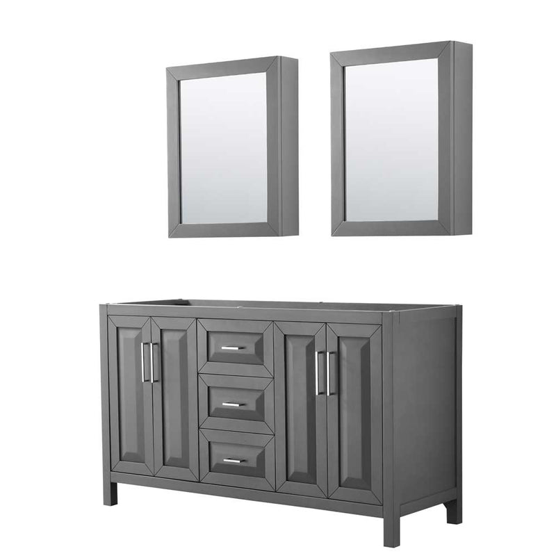 Daria 60 Inch Double Bathroom Vanity in Dark Gray - 6