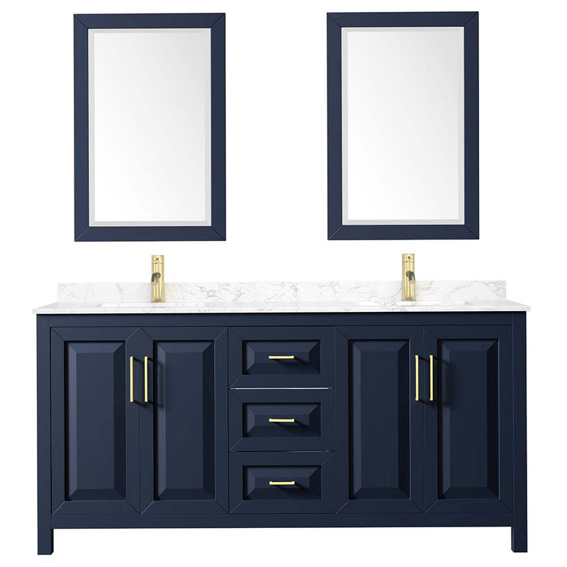 Daria 72 Inch Double Bathroom Vanity in Dark Blue - 15