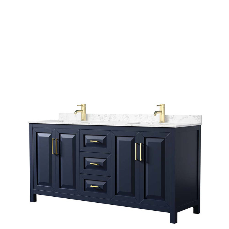 Daria 72 Inch Double Bathroom Vanity in Dark Blue - 9